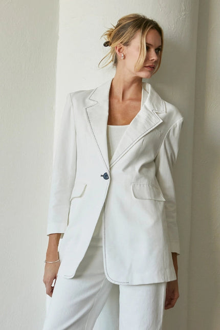 Renata Contrast Stitch Blazer