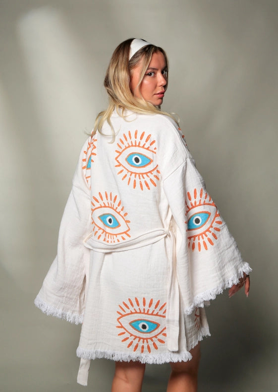 Retro Evil Eye Kaftan Kimono