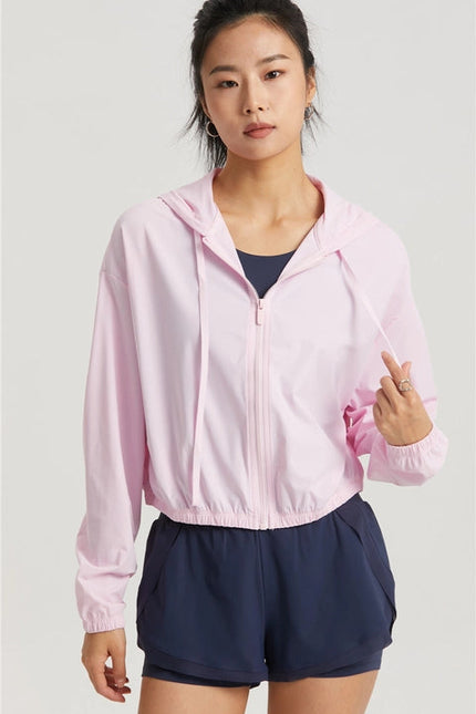 Revival Zipper Outdoor Lightweight Jacket Hoodie Baby Pink