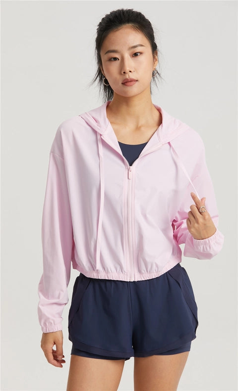 Revival Zipper Outdoor Lightweight Jacket Hoodie Baby Pink