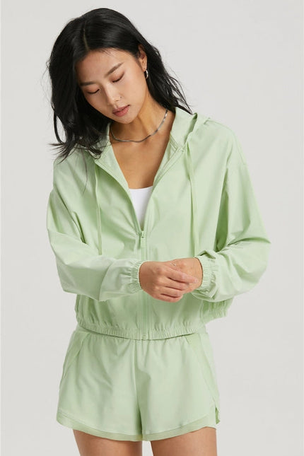 Revival Zipper Outdoor Lightweight Jacket Hoodie Pistachio