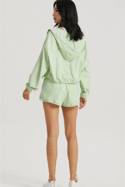 Revival Zipper Outdoor Lightweight Jacket Hoodie Pistachio