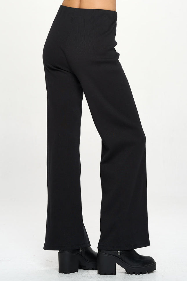 Rib Knit Straight Leg Pants-3