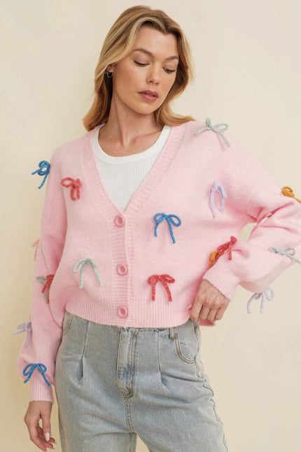 Ribbon Detailing Sweater Pink