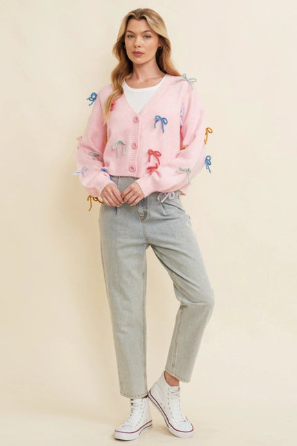 Ribbon Detailing Sweater Pink