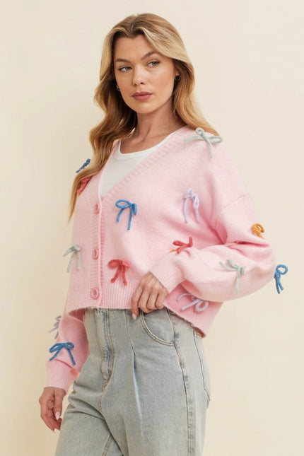 Ribbon Detailing Sweater Pink