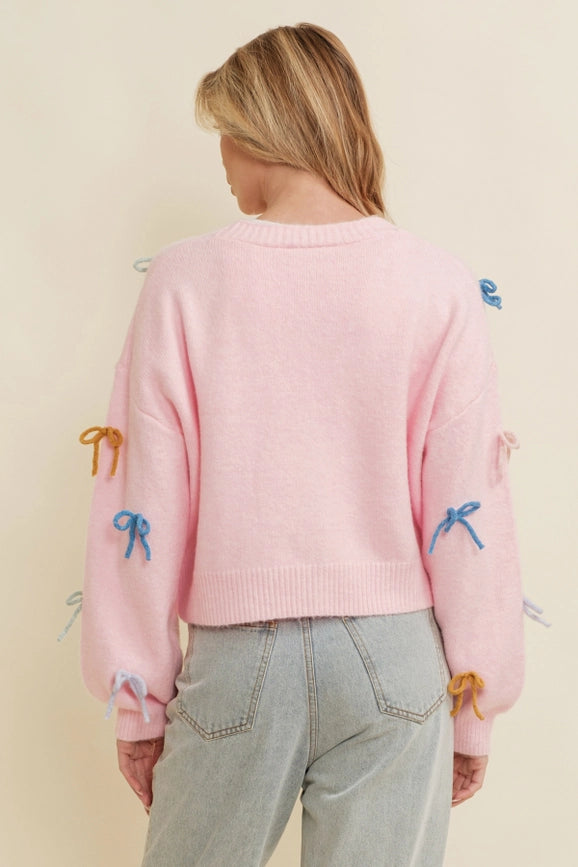 Ribbon Detailing Sweater Pink