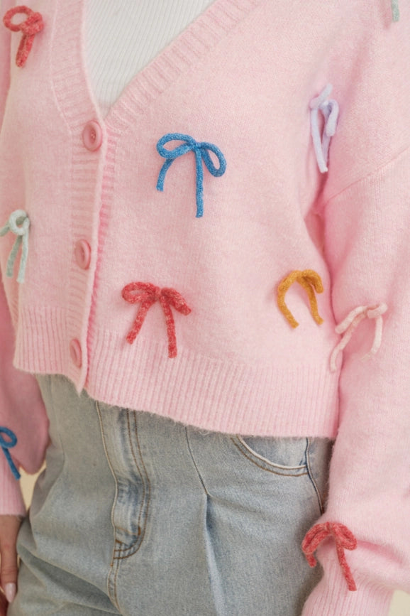 Ribbon Detailing Sweater Pink