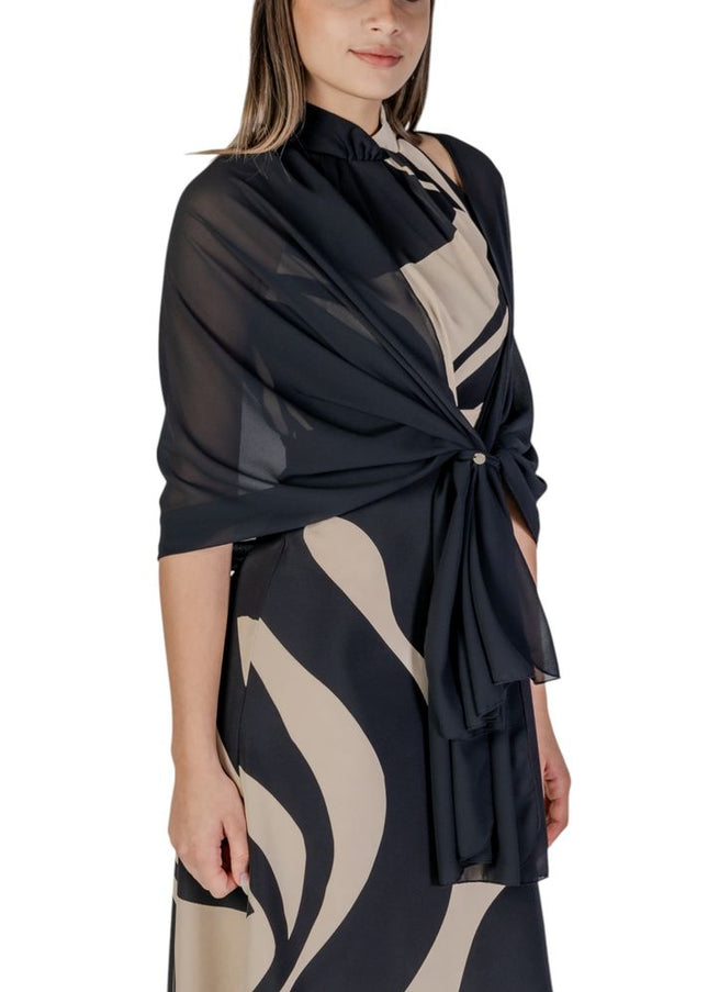 Rinascimento Black Polyester Scarf