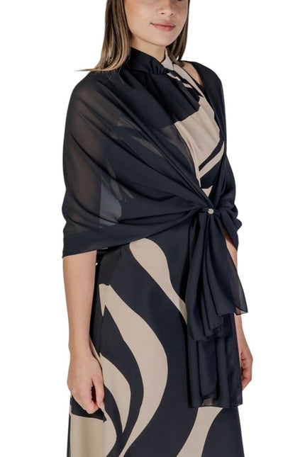 Rinascimento Black Polyester Scarf