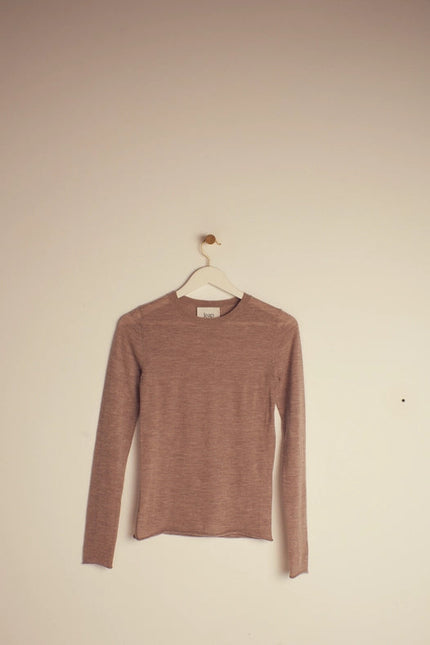 Rita Cashmere Knitted Crew Neck Pullover Brown