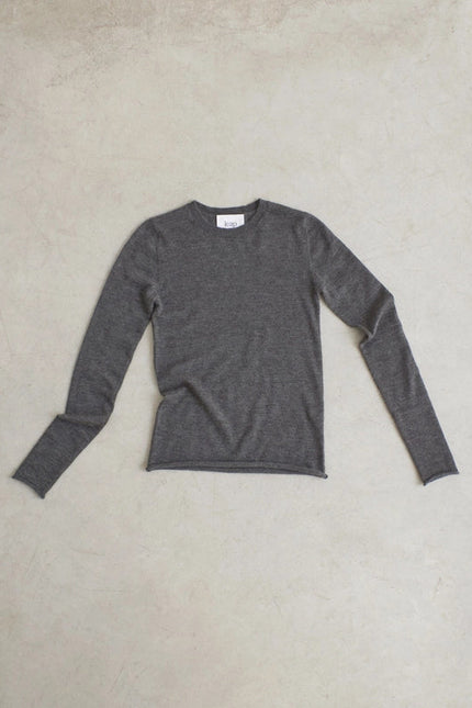 Rita Cashmere Knitted Crew Neck Pullover Grey