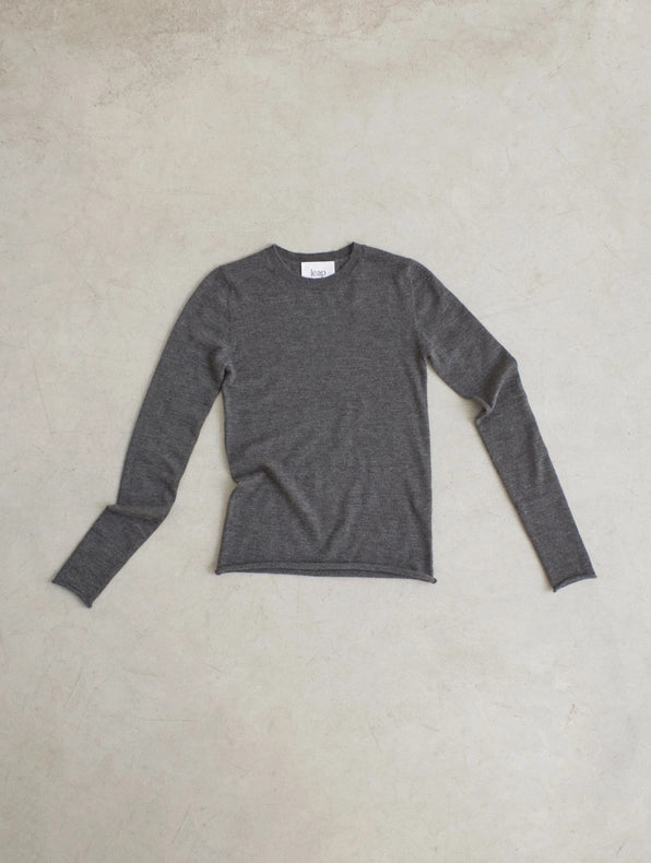 Rita Cashmere Knitted Crew Neck Pullover Grey