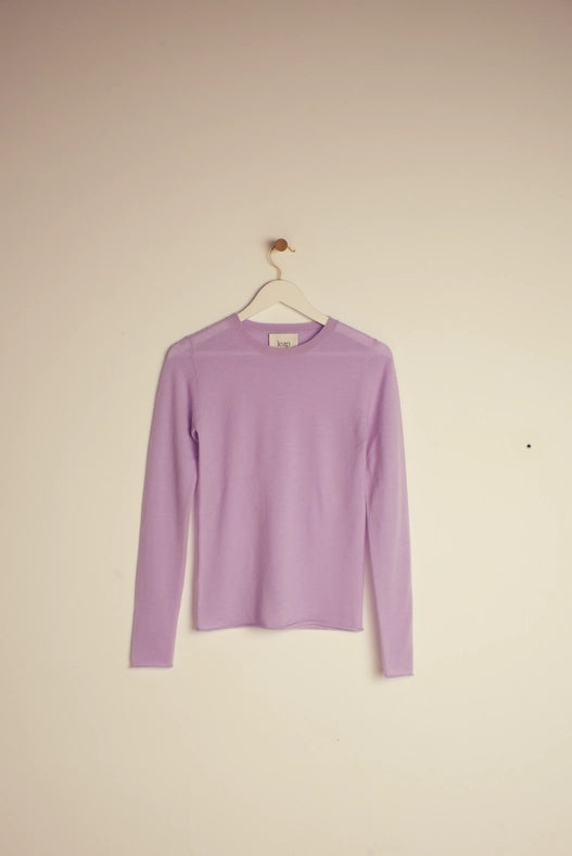 Rita Cashmere Knitted Crew Neck Pullover Purple