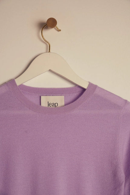 Rita Cashmere Knitted Crew Neck Pullover Purple