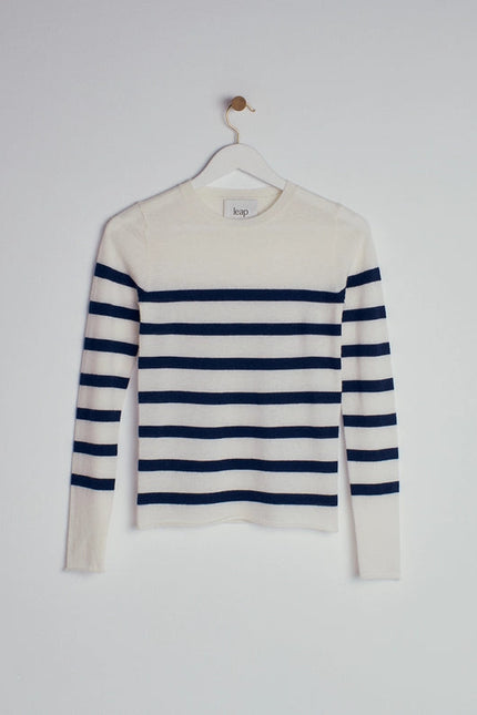 Rita Cashmere Knitted Crew Neck Pullover Stripe