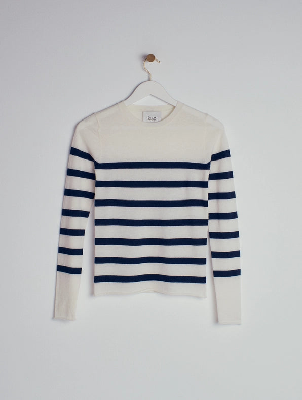 Rita Cashmere Knitted Crew Neck Pullover Stripe