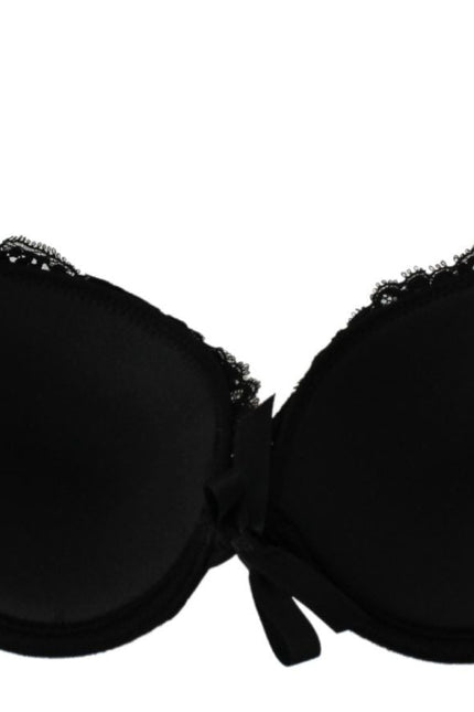 Roberto Cavalli Elegant Black Lace Push-Up Bra