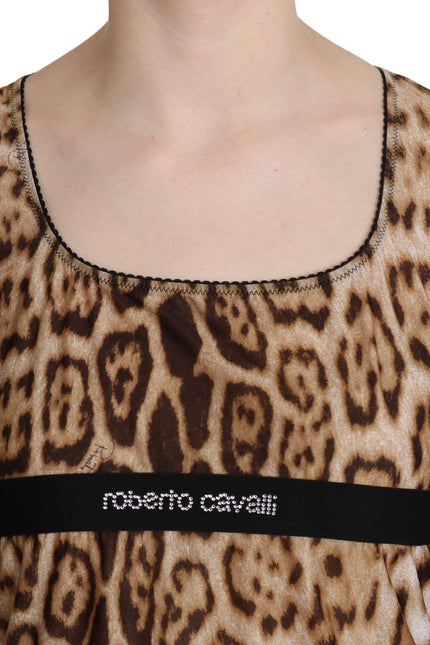 Roberto Cavalli Elegant Leopard Long Sleeve Top