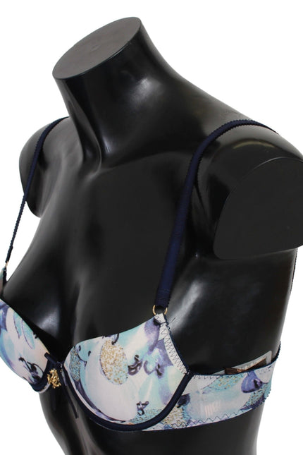 Roberto Cavalli Elegant Push-Up Bra in Blue Print