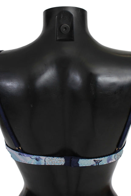 Roberto Cavalli Elegant Push-Up Bra in Blue Print