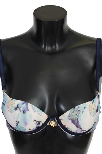 Roberto Cavalli Elegant Push-Up Bra in Blue Print