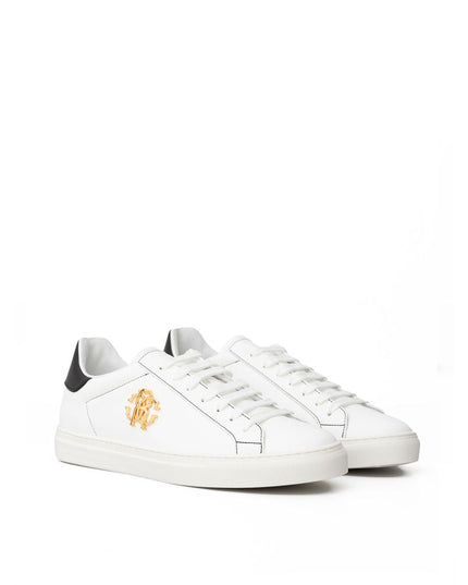 Roberto Cavalli White Leather Sneaker