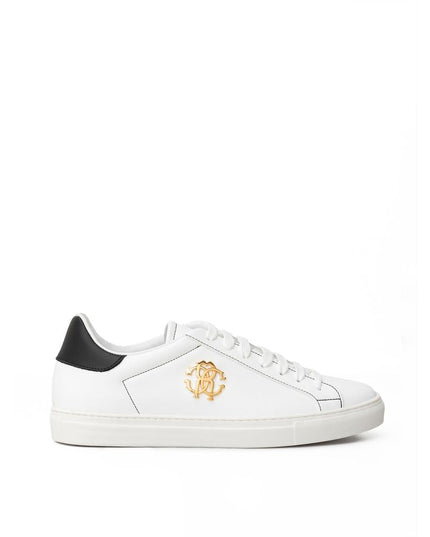 Roberto Cavalli White Leather Sneaker