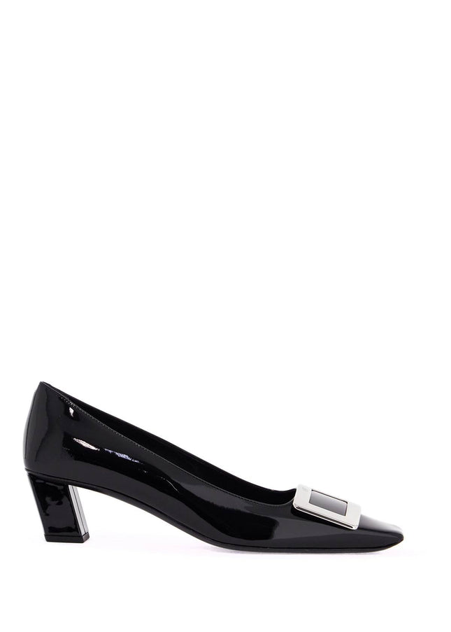 Roger Vivier black calfskin pumps with buckle and wide heel