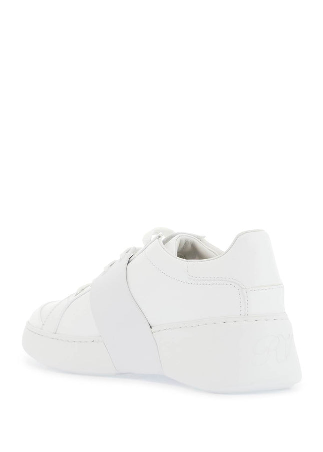 Roger Vivier white leather sneakers viv skate with rhinestones