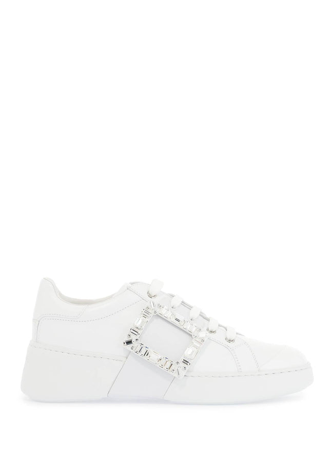 Roger Vivier white leather sneakers viv skate with rhinestones