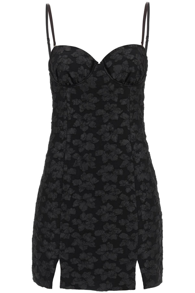 Rotate 3d jacquard bustier mini dress-women > clothing > dresses > mini-Rotate-36-Black-Urbanheer