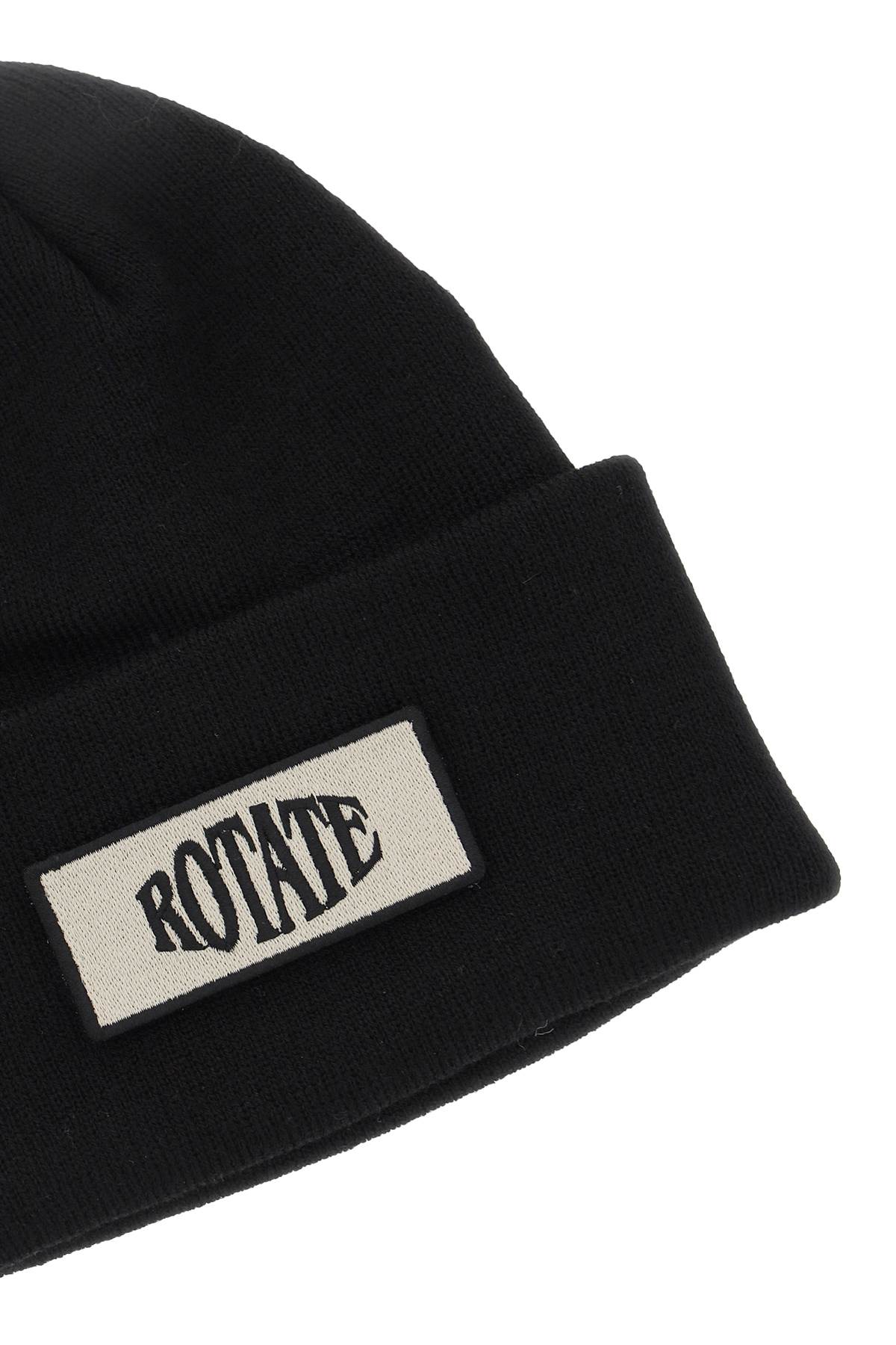 Rotate beanie hat with logo patch-women > accessories > scarves and gloves-Rotate-os-Black-Urbanheer