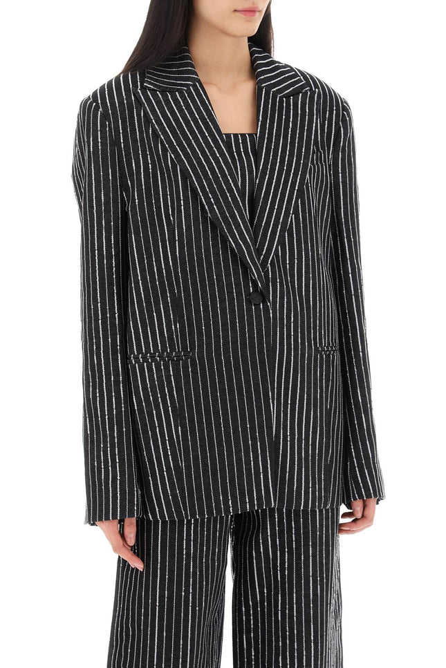 Rotate blazer with sequined stripes-women > clothing > jackets > blazers and vests-Rotate-34-Black-Urbanheer