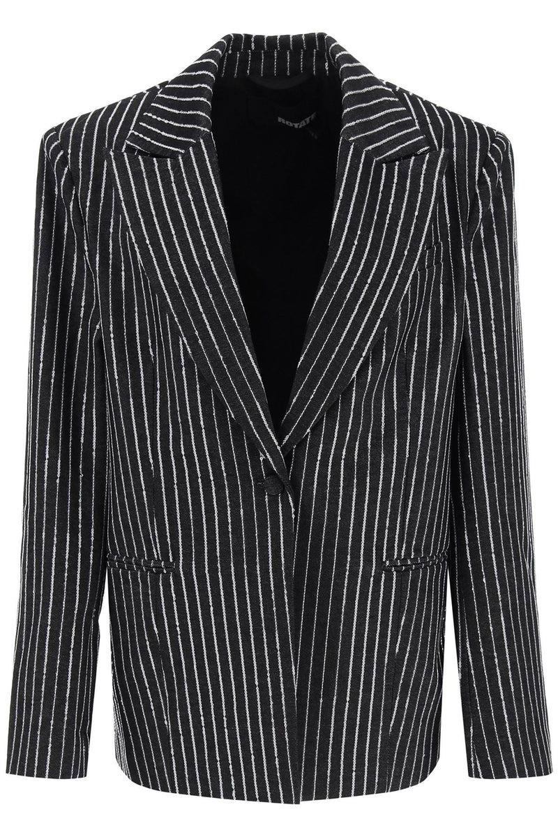Rotate blazer with sequined stripes-women > clothing > jackets > blazers and vests-Rotate-34-Black-Urbanheer