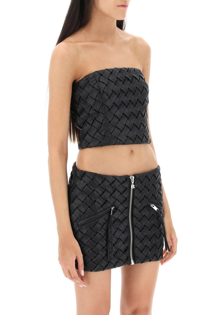 Rotate braided corset top-women > clothing > tops-Rotate-34-Black-Urbanheer