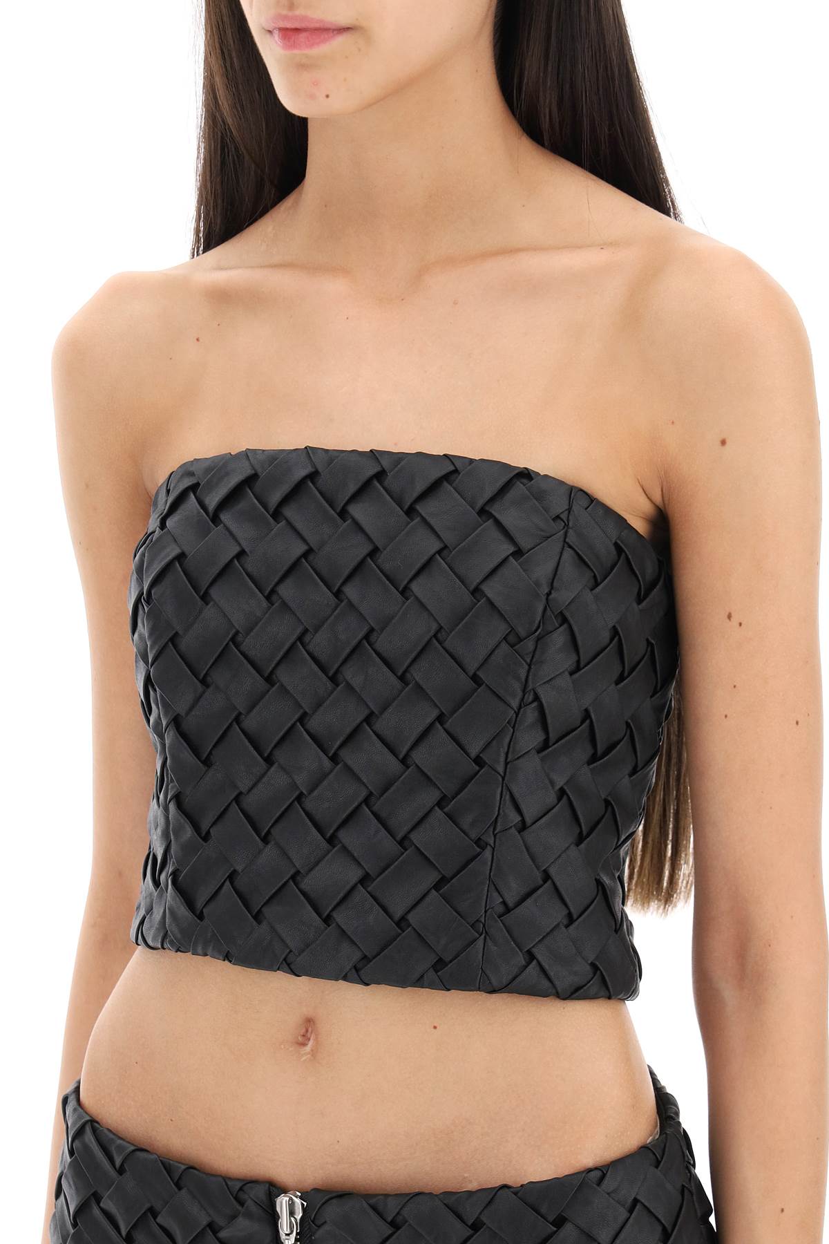 Rotate braided corset top-women > clothing > tops-Rotate-34-Black-Urbanheer