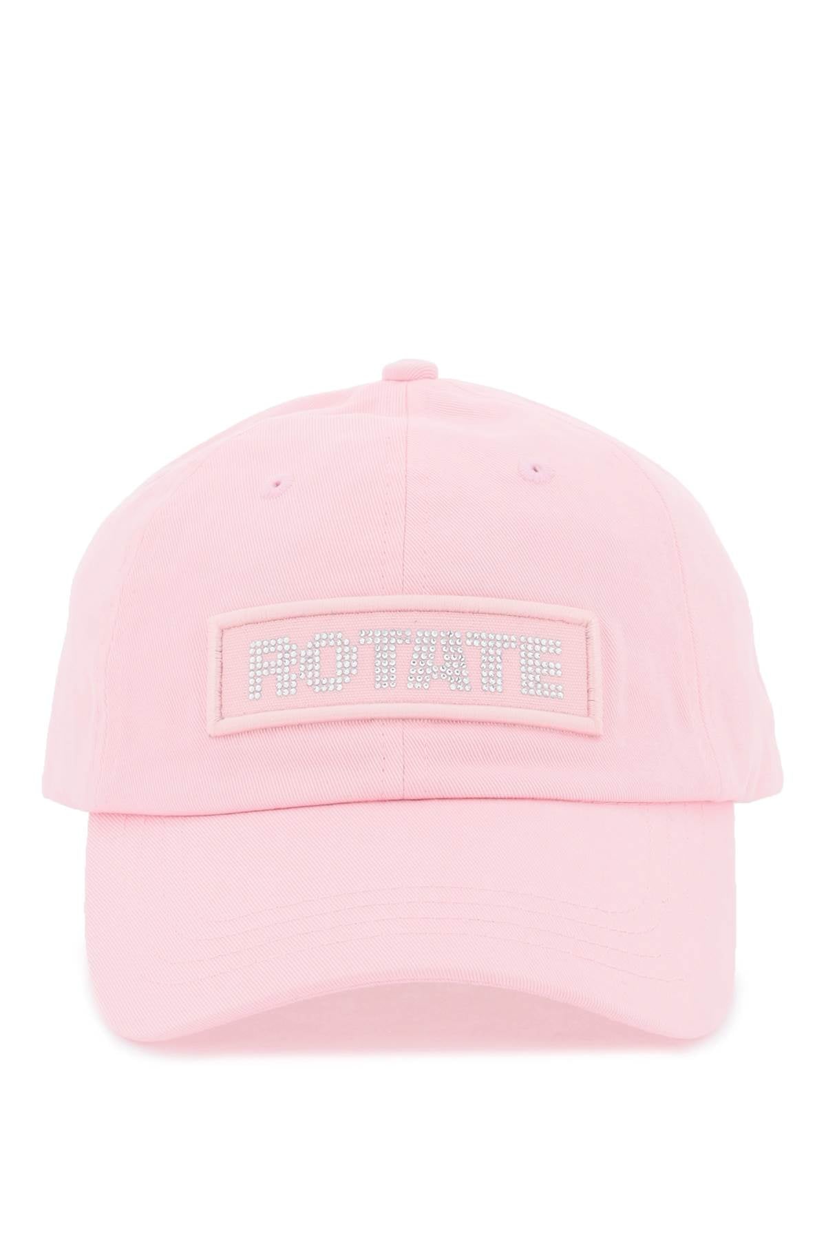 Rotate cotton baseball cap with rhinestone logo-women > accessories > scarves and gloves-Rotate-Urbanheer