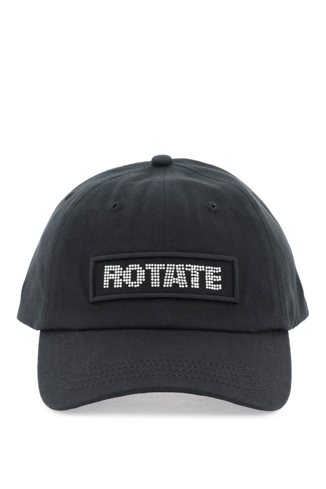 Rotate cotton baseball cap with rhinestone logo-women > accessories > scarves and gloves-Rotate-Urbanheer