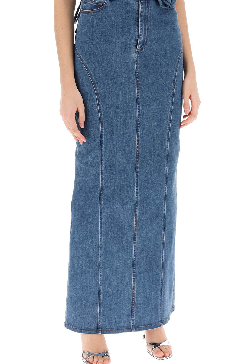 Rotate denim maxi skirt-women > clothing > skirts > maxi-Rotate-38-Blue-Urbanheer