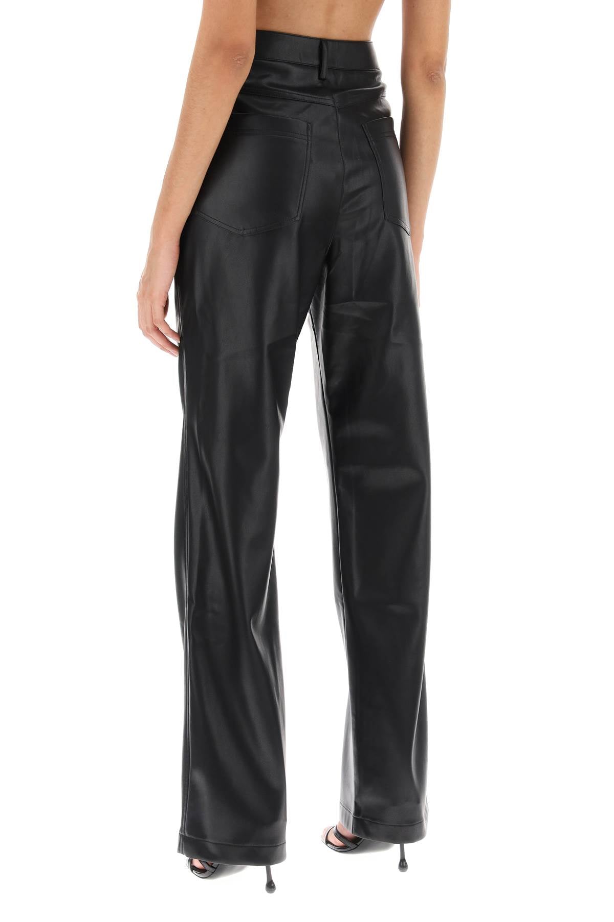 Rotate embellished button faux leather pants-women > clothing > trousers-Rotate-38-Black-Urbanheer