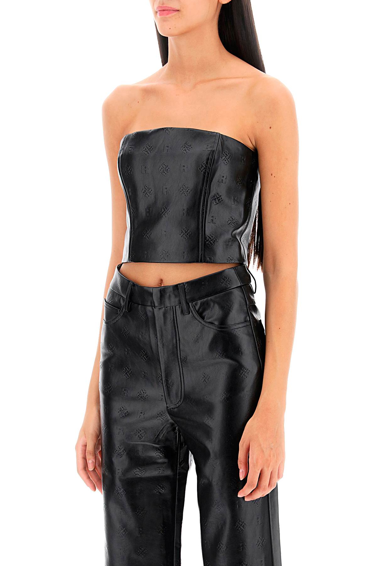 Rotate faux-leather cropped top-women > clothing > tops-Rotate-Urbanheer