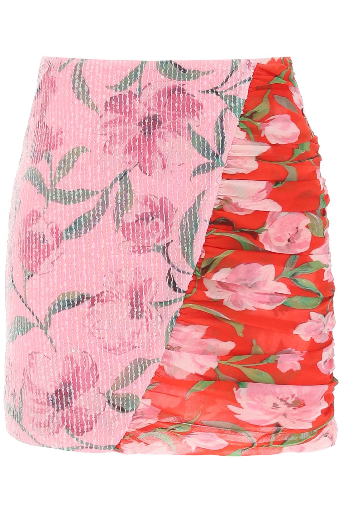 Rotate Floral Print And Sequin Mini Skirt-women > clothing > skirts > mini-Rotate-Urbanheer