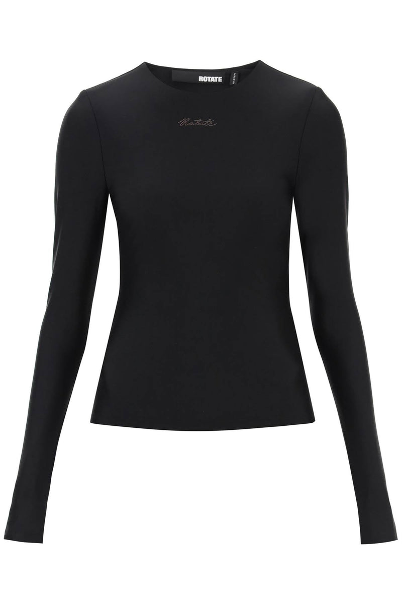 Rotate long-sleeved t-shirt with rhinestone-studded logo-women > clothing > topwear-Rotate-Urbanheer