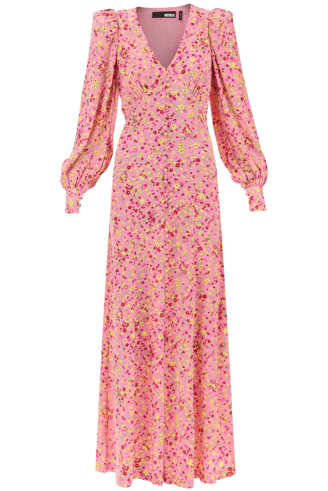 Rotate maxi shirt dress with bouffant sleeves-women > clothing > dresses > maxi-Rotate-36-Pink-Urbanheer