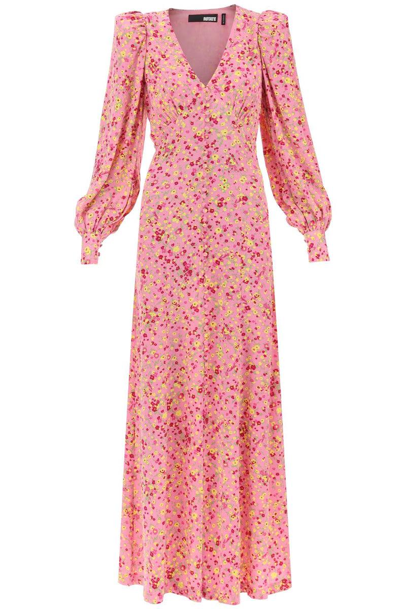 Rotate maxi shirt dress with bouffant sleeves-women > clothing > dresses > maxi-Rotate-36-Pink-Urbanheer