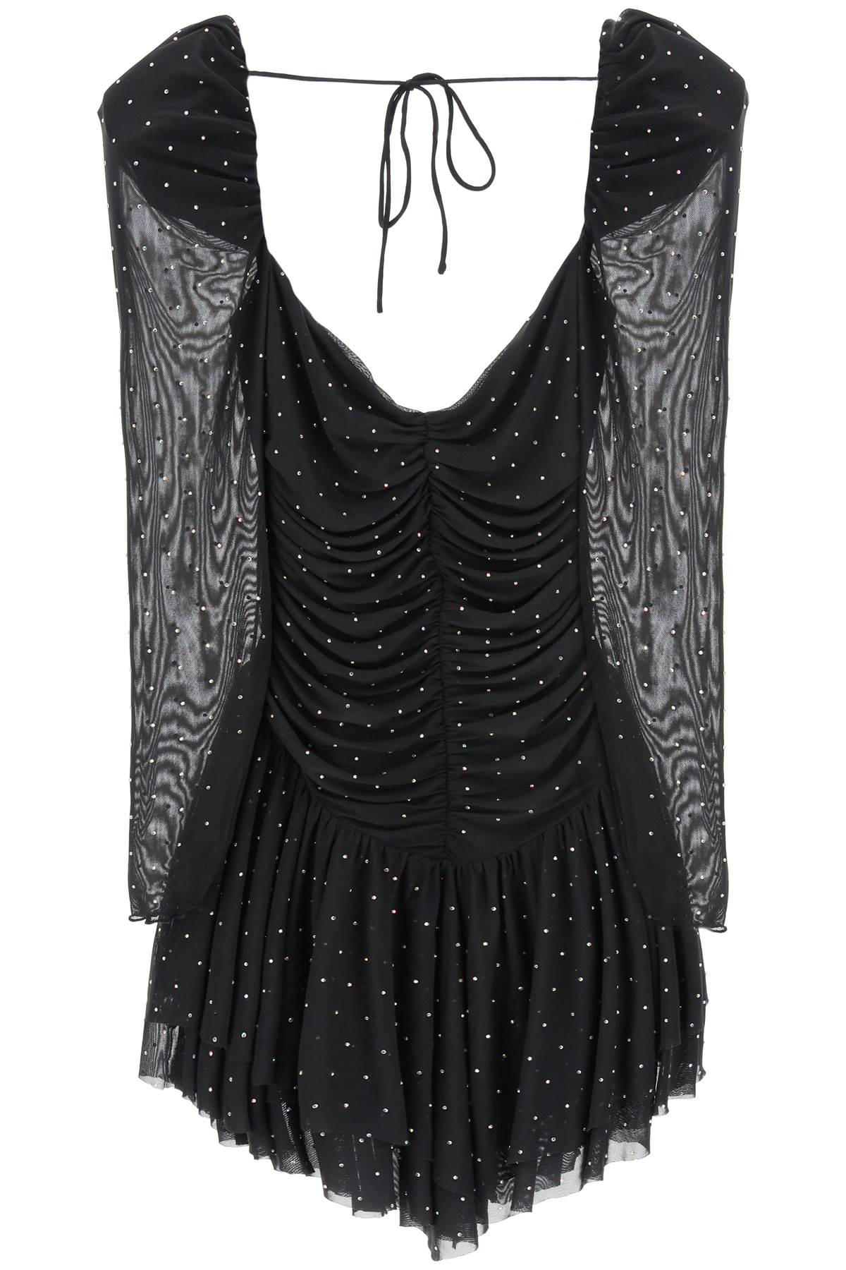 Rotate mini dress in rhinestone-studded mesh-women > clothing > dresses > mini-Rotate-36-Black-Urbanheer