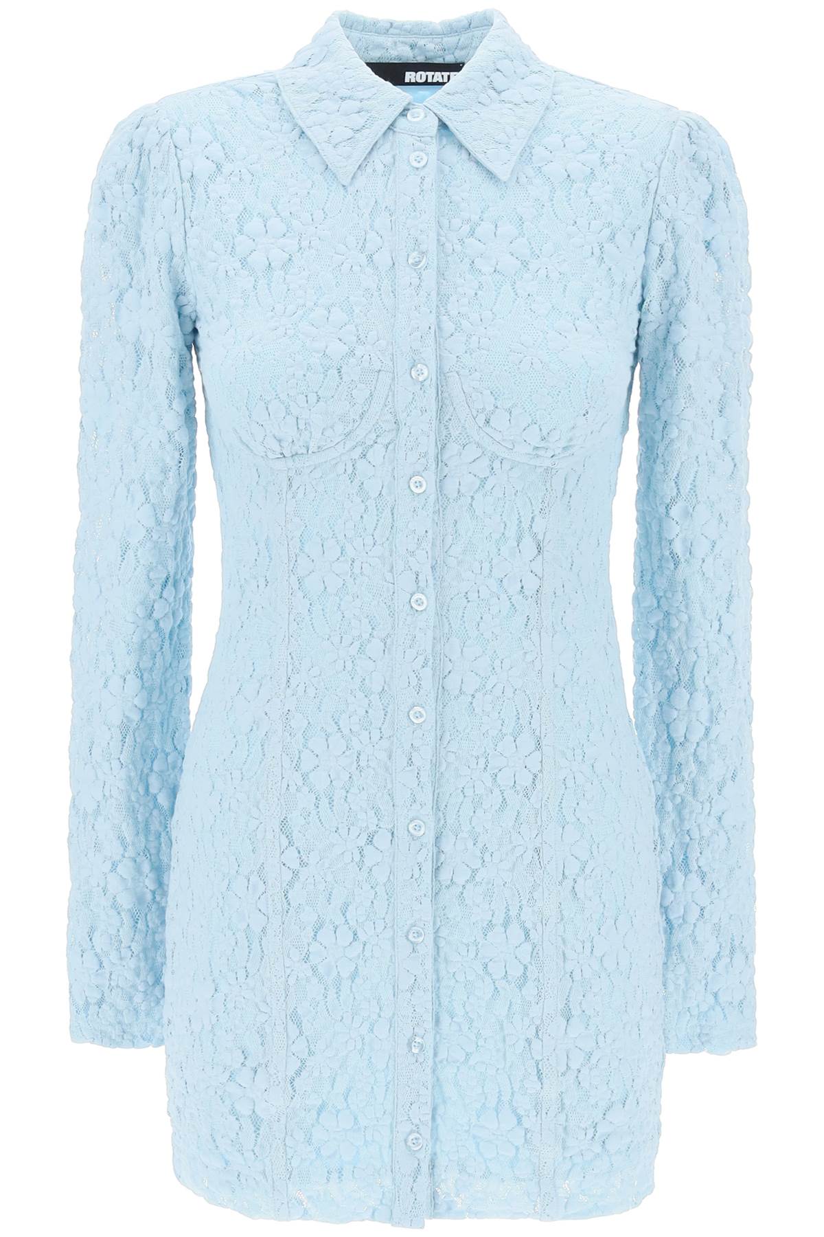 Rotate Mini Lace Chemisier Dress In-women > clothing > dresses > mini-Rotate-36-Light blue-Urbanheer