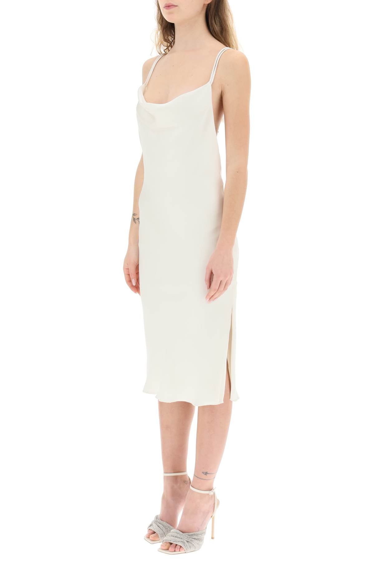 Rotate responsible satin midi dress-women > clothing > dresses > midi-Rotate-38-White-Urbanheer