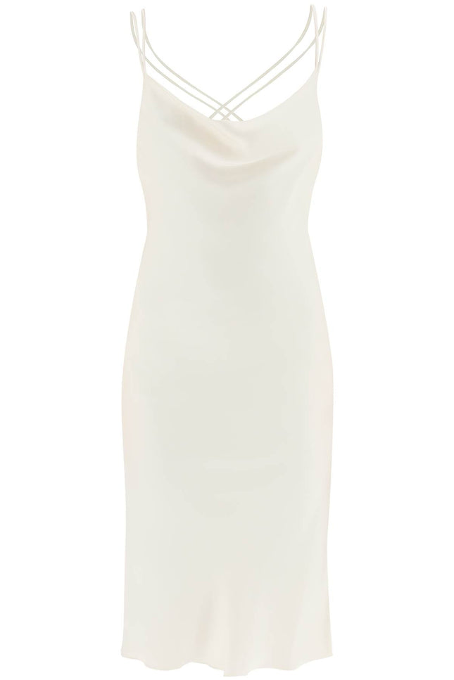 Rotate responsible satin midi dress-women > clothing > dresses > midi-Rotate-38-White-Urbanheer